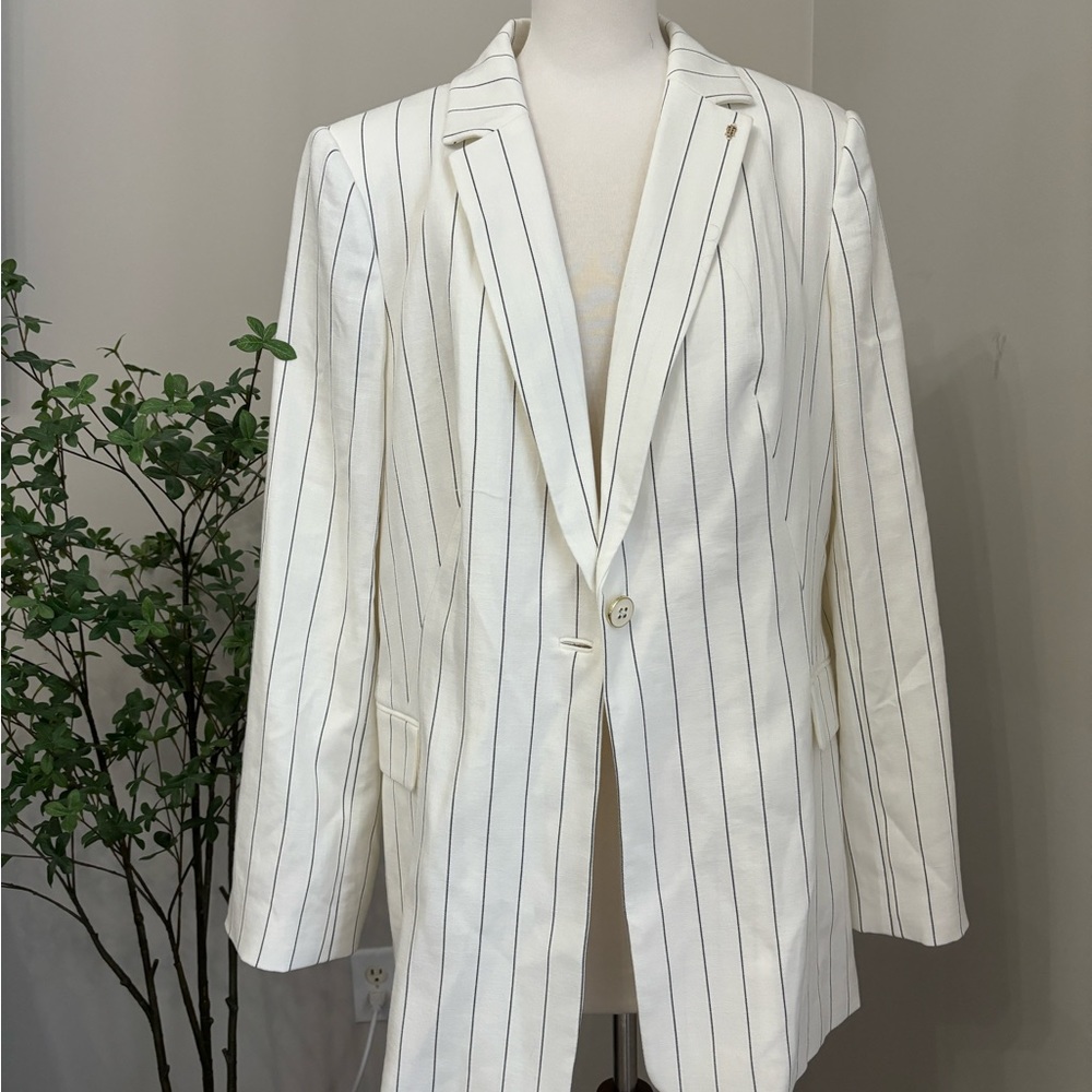 Tommy Hilfiger white pinstripe blazer